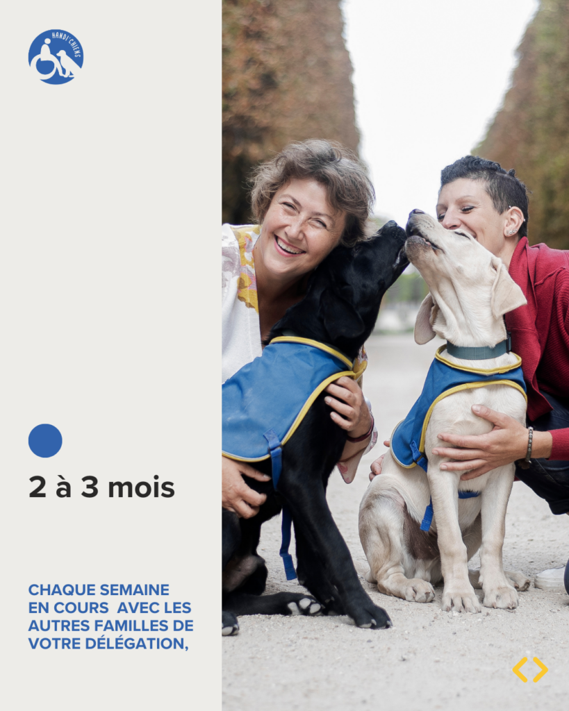 2 à 3 mois. Chaque semaine en cours avec les autres familles de votre délégation